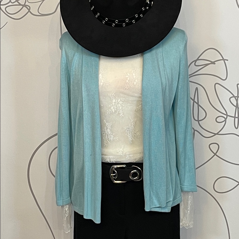 Sea Blue Lightweight Sweater Cardigan size M